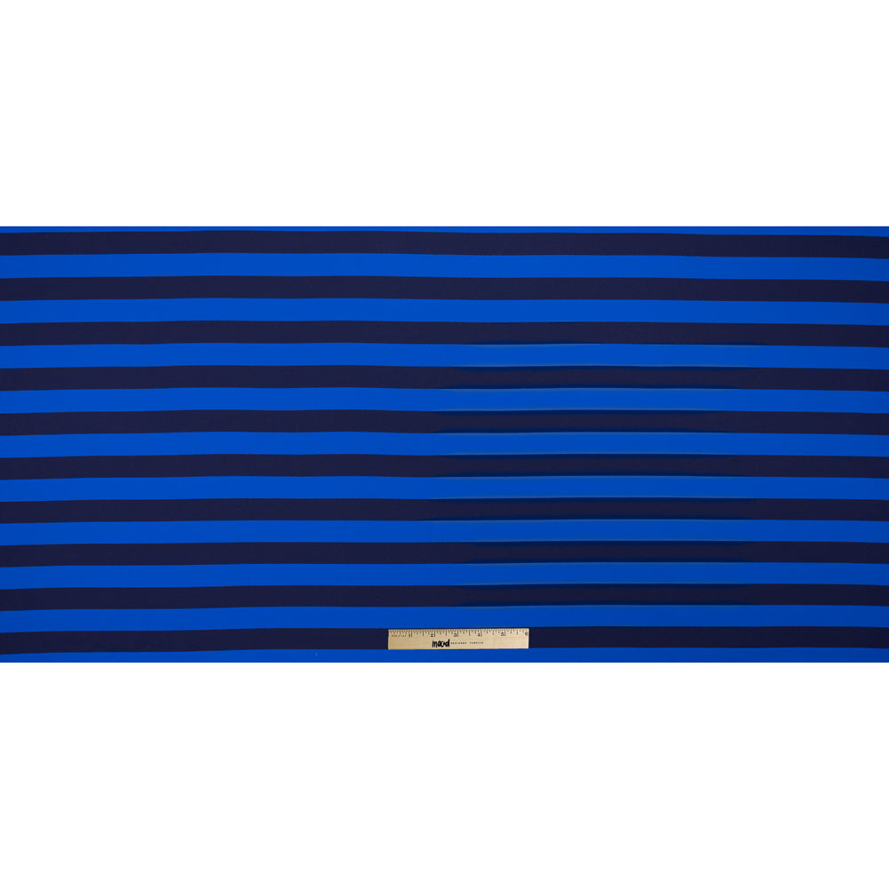 Electric Blue Awning Striped Stretch Eclon Jersey Full Electric Blue Awning Striped Stretch Eclon Jersey Full