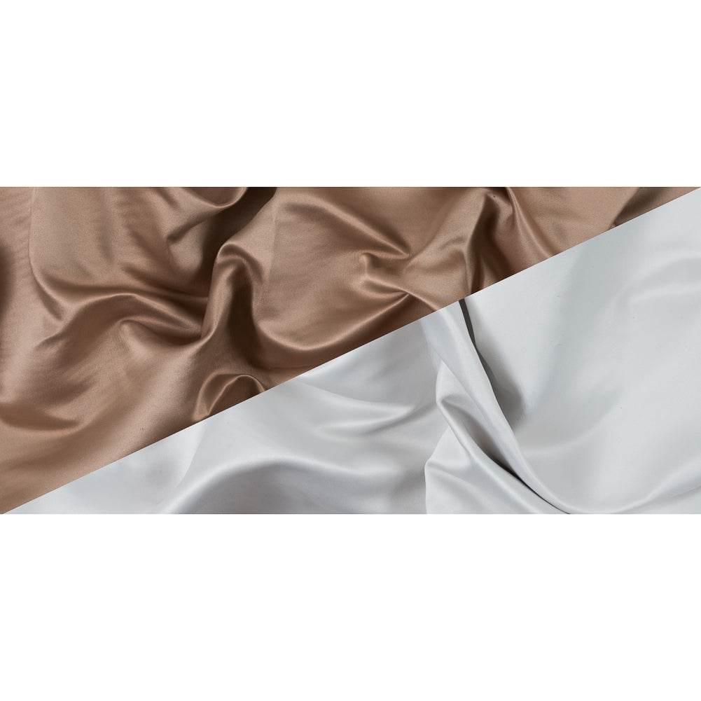 Tan and White Two-Tone Double Duchesse Satin Folded Tan and White Two-Tone Double Duchesse Satin Folded