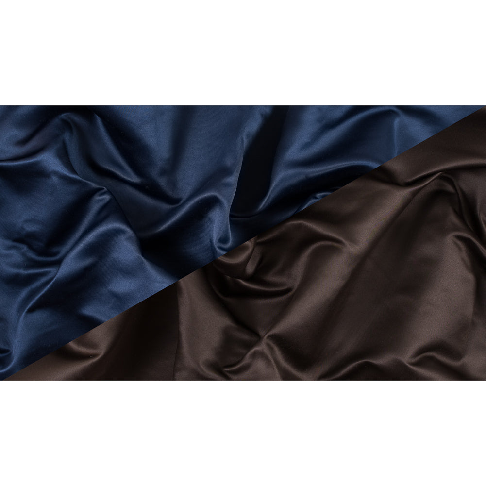 Brown and Navy Two-Tone Double Duchesse Satin Full Brown and Navy Two-Tone Double Duchesse Satin Full