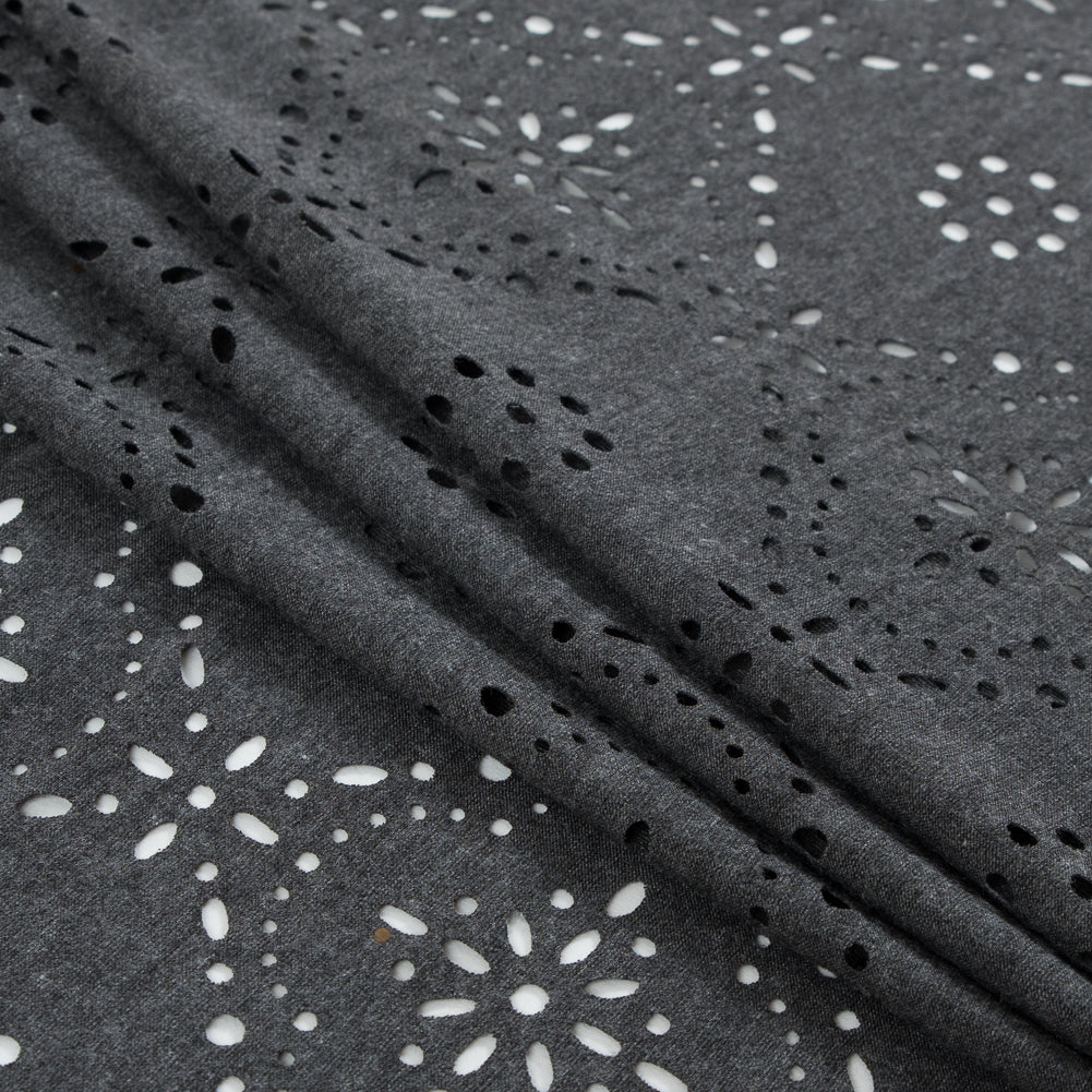 Italian Dark Gray Laser-Cut Jersey - Folded Italian Dark Gray Laser-Cut Jersey - Folded