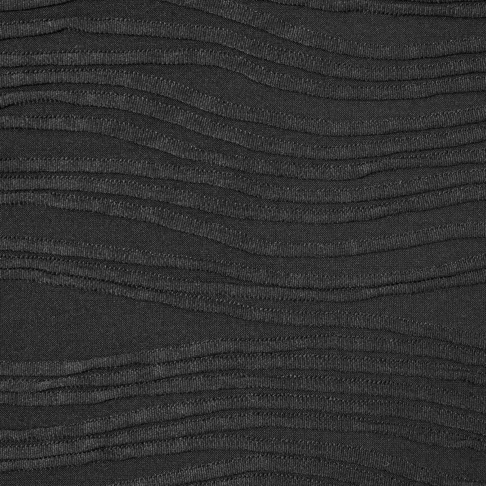 Italian Black Textural Striped Knit - Detail Italian Black Textural Striped Knit - Detail