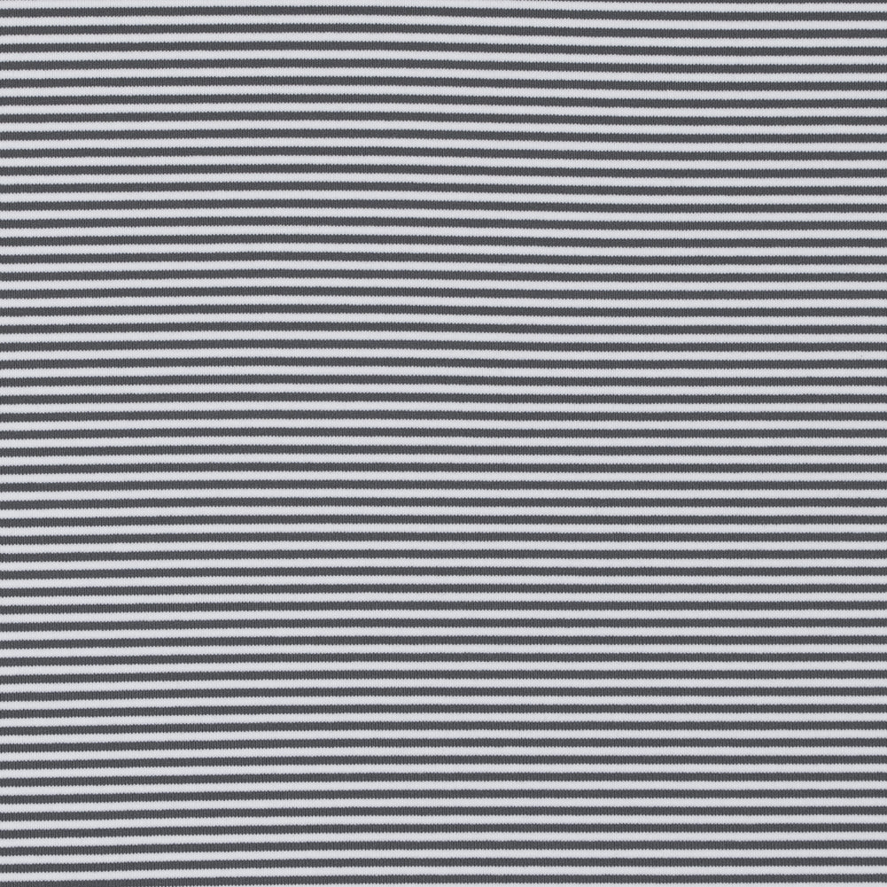 Gray and White Candy Striped Stretch Eclon Jersey Gray and White Candy Striped Stretch Eclon Jersey