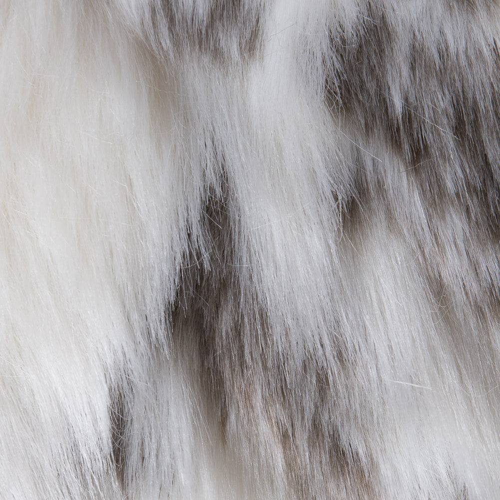 Ivory and Pewter Faux Artic Fox Fur Full Ivory and Pewter Faux Artic Fox Fur Full