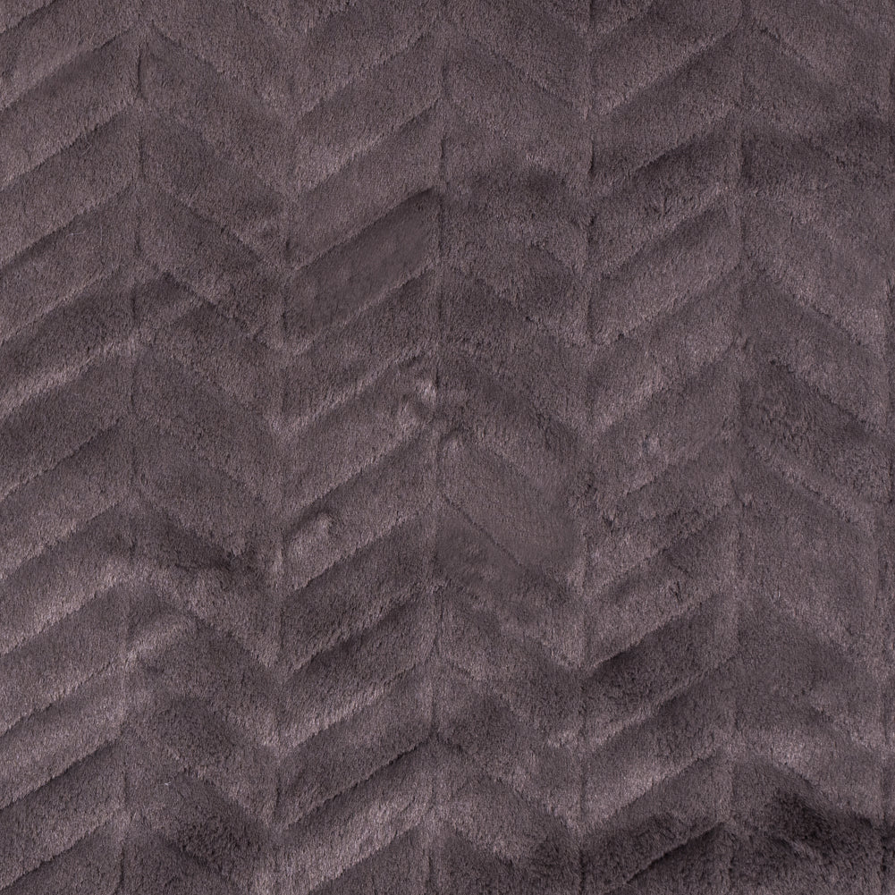 Charcoal Herringbone Grooved Faux Fur Charcoal Herringbone Grooved Faux Fur