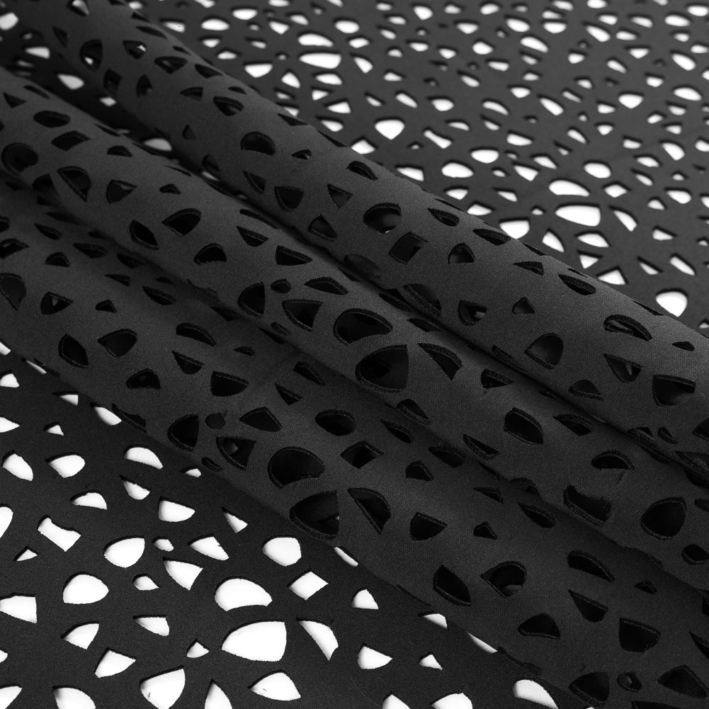 Black Laser-Cut Scuba Knit Neoprene Black Laser-Cut Scuba Knit Neoprene