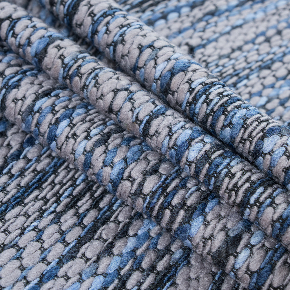 True Navy and Gray Blended Wool Tweed - Folded True Navy and Gray Blended Wool Tweed - Folded