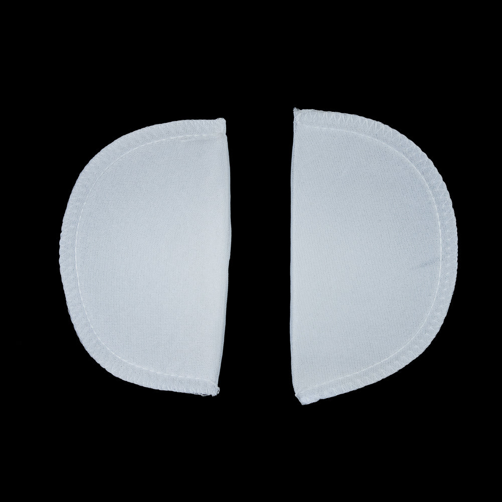 Foam Shoulder Pads Covered with White Polyester - 5.5" x 3.25" x .5" Detail Foam Shoulder Pads Covered with White Polyester - 5.5" x 3.25" x .5" Detail