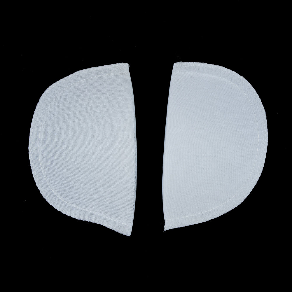 Foam Shoulder Pads Covered with White Polyester - 6 x 3.5 x .5 - Detail Foam Shoulder Pads Covered with White Polyester - 6 x 3.5 x .5 - Detail