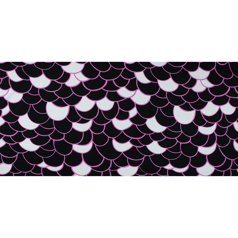 Pink, Black and White Geometric Printed Ponte Knit Full Pink, Black and White Geometric Printed Ponte Knit Full