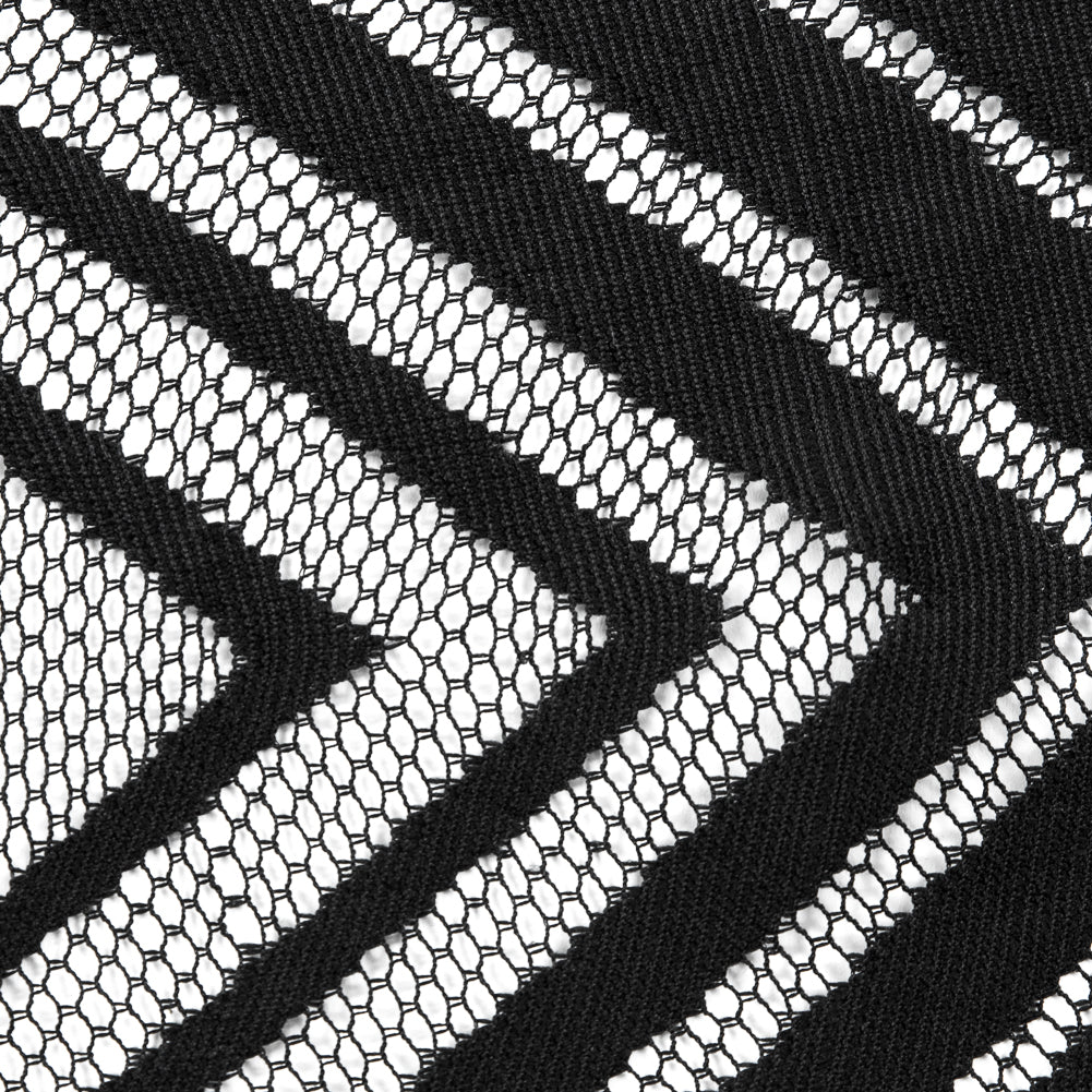 Black Geometric Fringe Panel Detail Black Geometric Fringe Panel Detail
