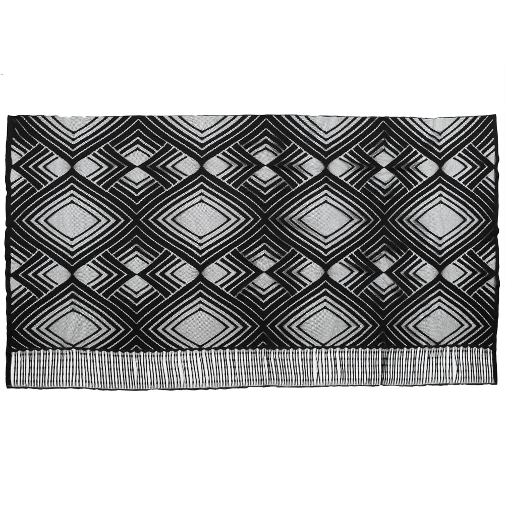 Black Geometric Fringe Panel Full Black Geometric Fringe Panel Full