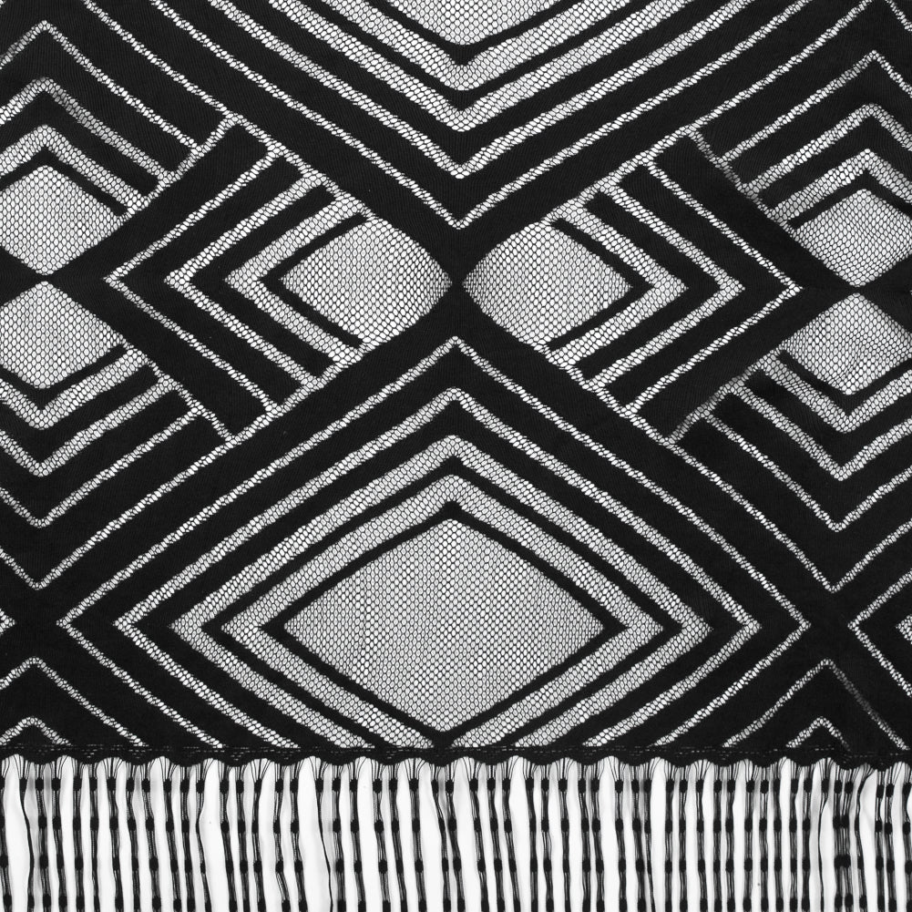 Black Geometric Fringe Panel Black Geometric Fringe Panel