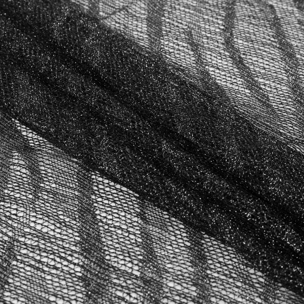 Black and Metallic Silver Fringe Panel Folded Black and Metallic Silver Fringe Panel Folded