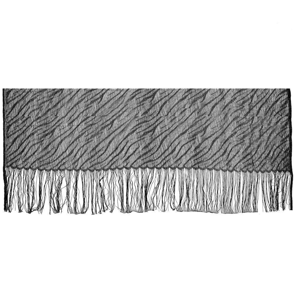Black and Metallic Silver Fringe Panel Full Black and Metallic Silver Fringe Panel Full