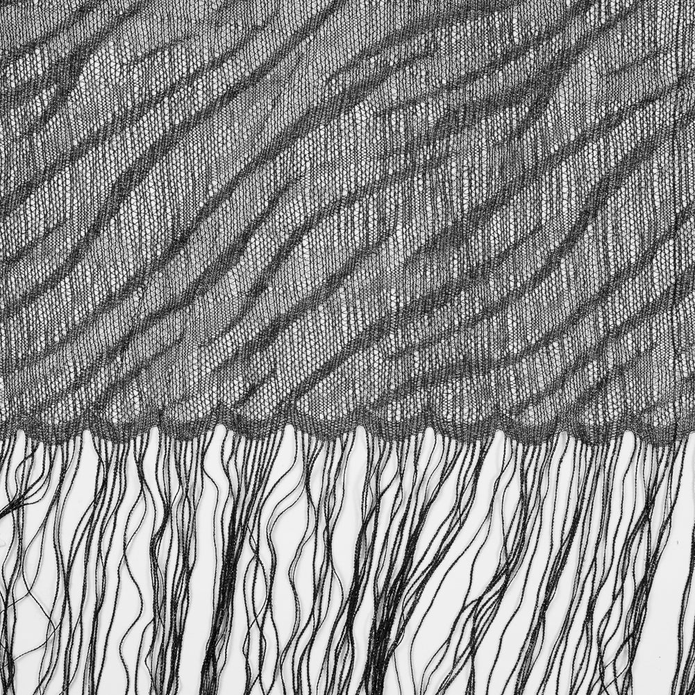 Black and Metallic Silver Fringe Panel Black and Metallic Silver Fringe Panel