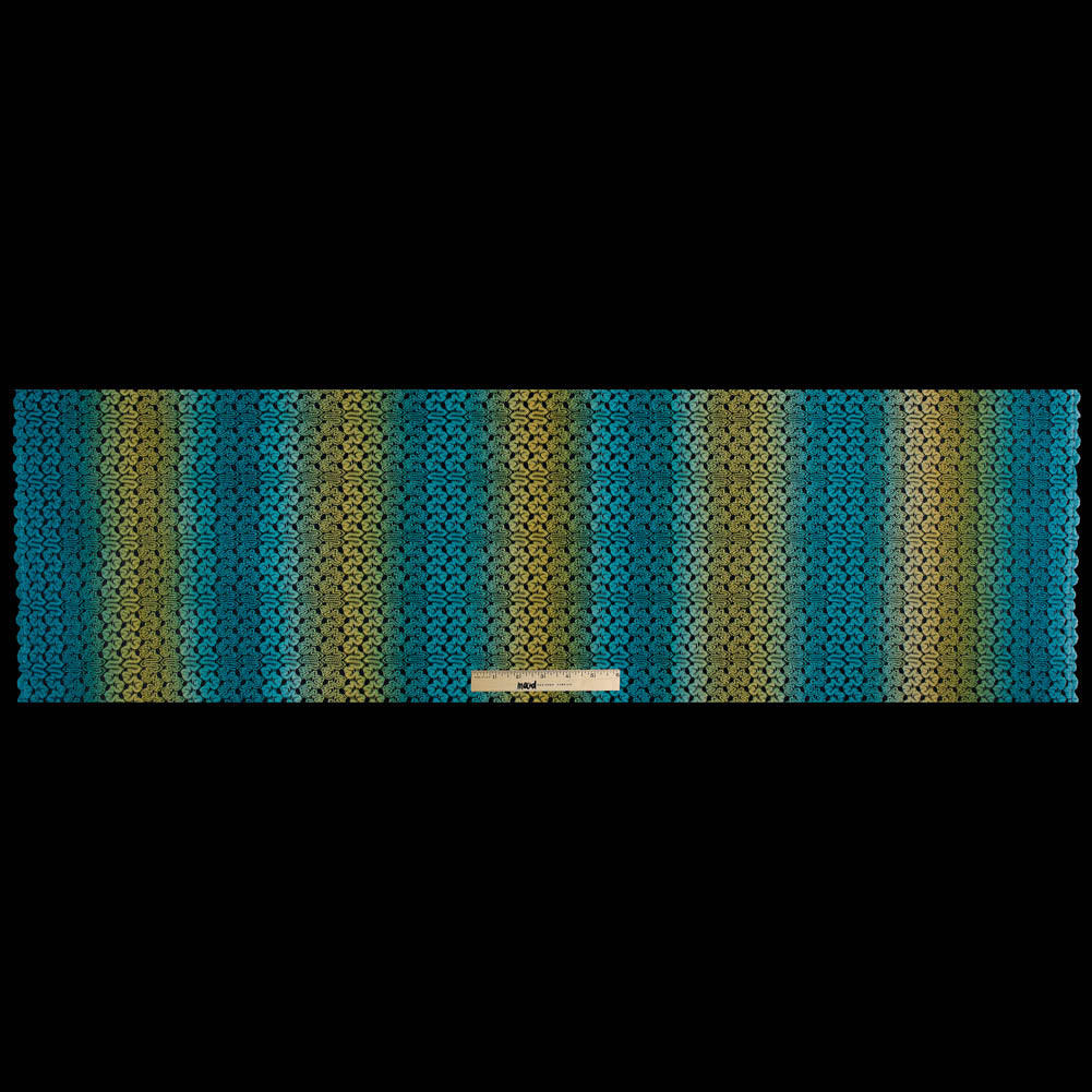 Raschel Lace - Ceramic Blue and Charteuse Ombre Full Raschel Lace - Ceramic Blue and Charteuse Ombre Full