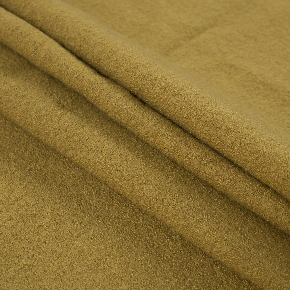 Golden Olive Solid Boiled Wool - Detail Golden Olive Solid Boiled Wool - Detail