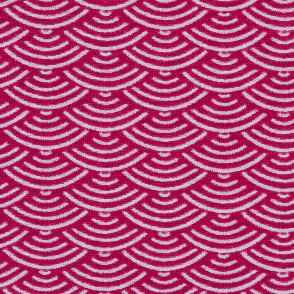 Bright Rose Geometric Printed Nylon Spandex - Detail Bright Rose Geometric Printed Nylon Spandex - Detail