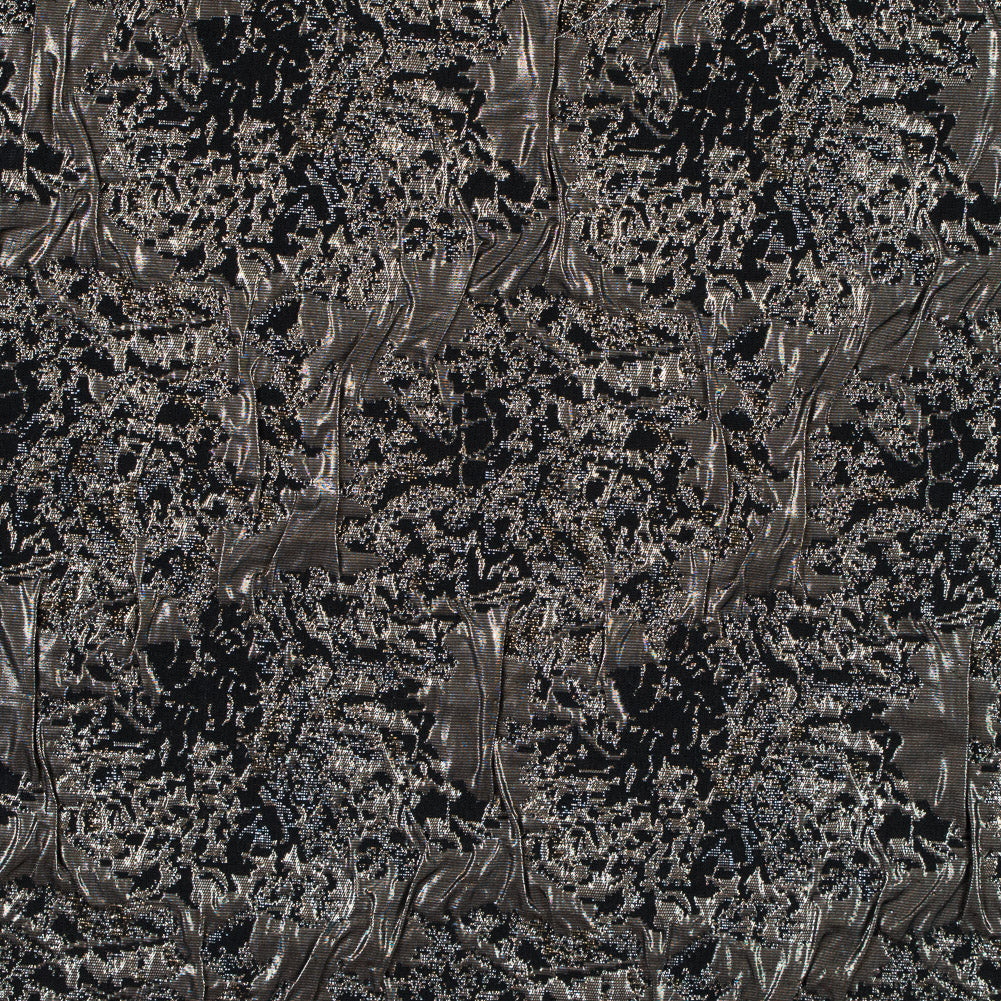 Metallic Nude and Black Abstract Brocade Metallic Nude and Black Abstract Brocade