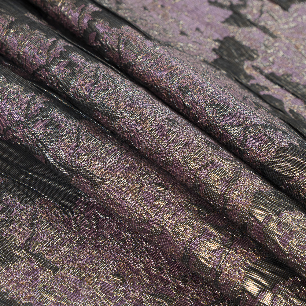 Metallic Pink, Nude and Black Abstract Brocade - Detail Metallic Pink, Nude and Black Abstract Brocade - Detail