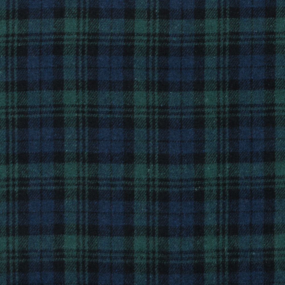 Italian Black Watch Plaid Wool Twill Italian Black Watch Plaid Wool Twill