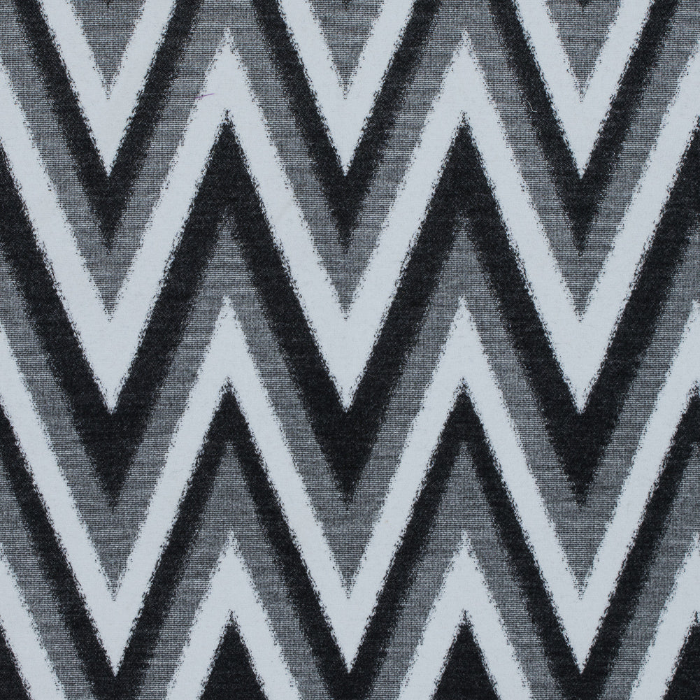 Italian Black, Gray and White Zig Zag Brushed Woven Italian Black, Gray and White Zig Zag Brushed Woven