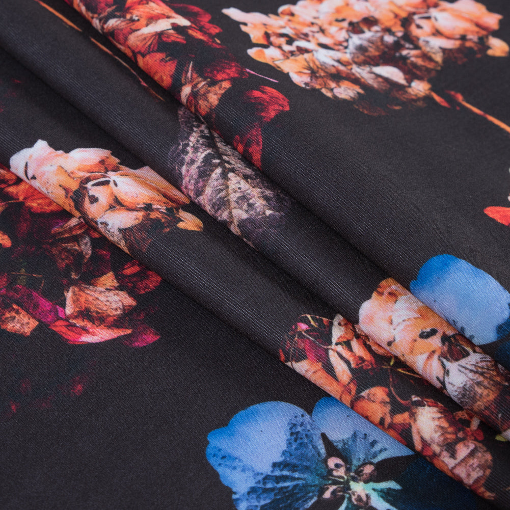 Multi-color Floral Digitally Printed Stretch Neoprene/Scuba Knit - Detail Multi-color Floral Digitally Printed Stretch Neoprene/Scuba Knit - Detail
