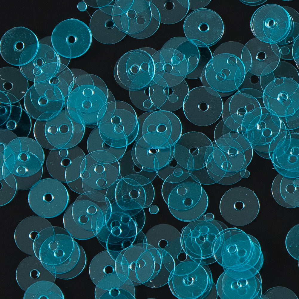 Bag of Turquoise Transparent Bright Loose Sequins - 5mm Detail Bag of Turquoise Transparent Bright Loose Sequins - 5mm Detail
