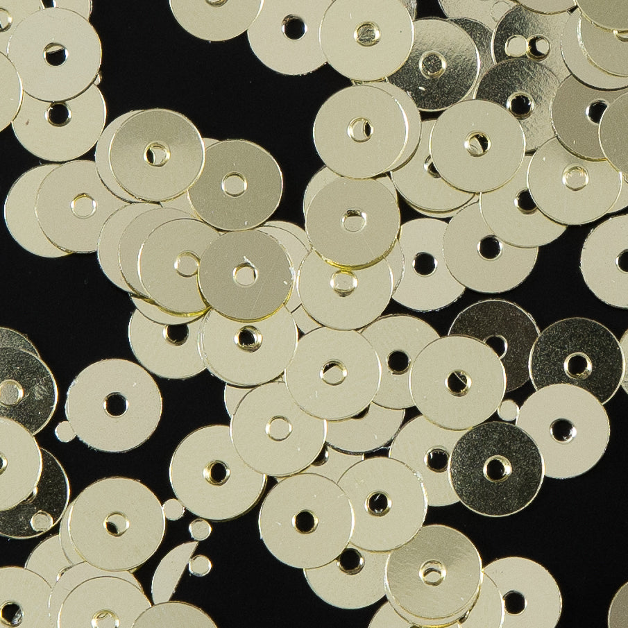 Bag of Old Gold Color Loose Sequins with Silver Back - 5mm Detail Bag of Old Gold Color Loose Sequins with Silver Back - 5mm Detail