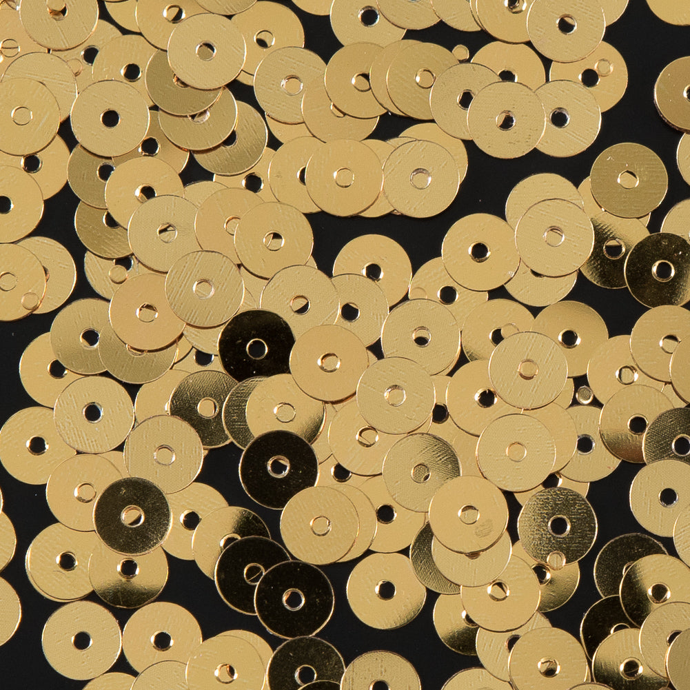 Bag of True Gold Color Loose Sequins - 5mm - Detail Bag of True Gold Color Loose Sequins - 5mm - Detail