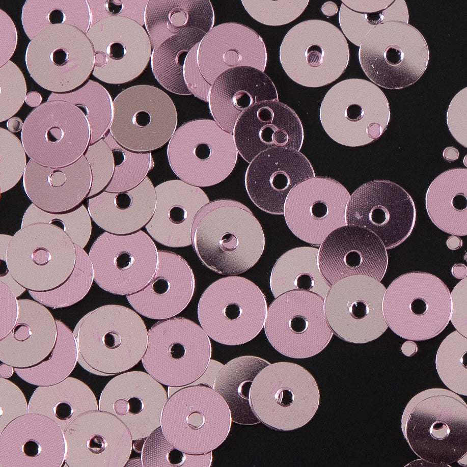 Bag of Pink Color Loose Sequins with Silver Back - 5mm - Detail Bag of Pink Color Loose Sequins with Silver Back - 5mm - Detail