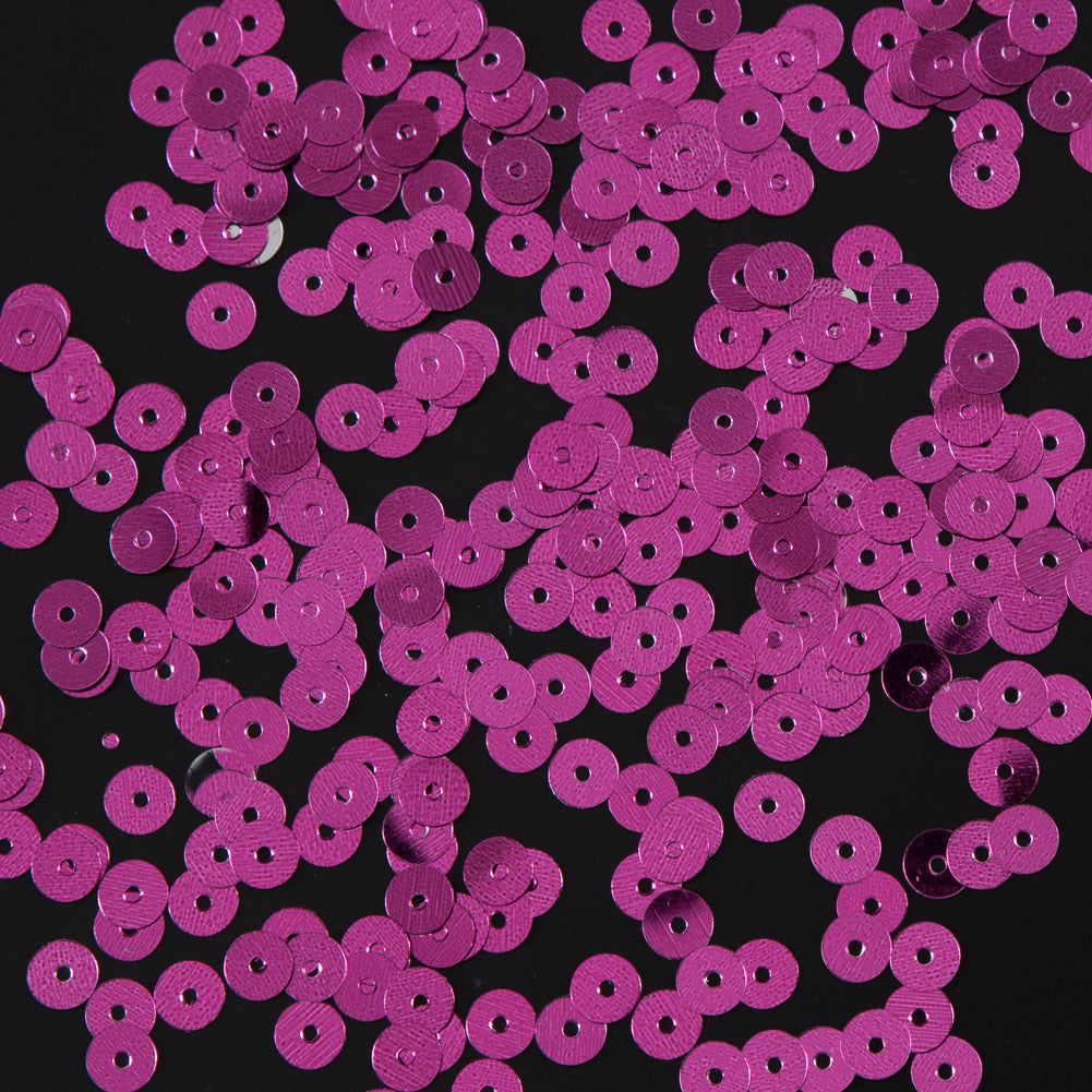 Bag of Fuchsia Color Loose Sequins with Silver Back - 5mm Bag of Fuchsia Color Loose Sequins with Silver Back - 5mm