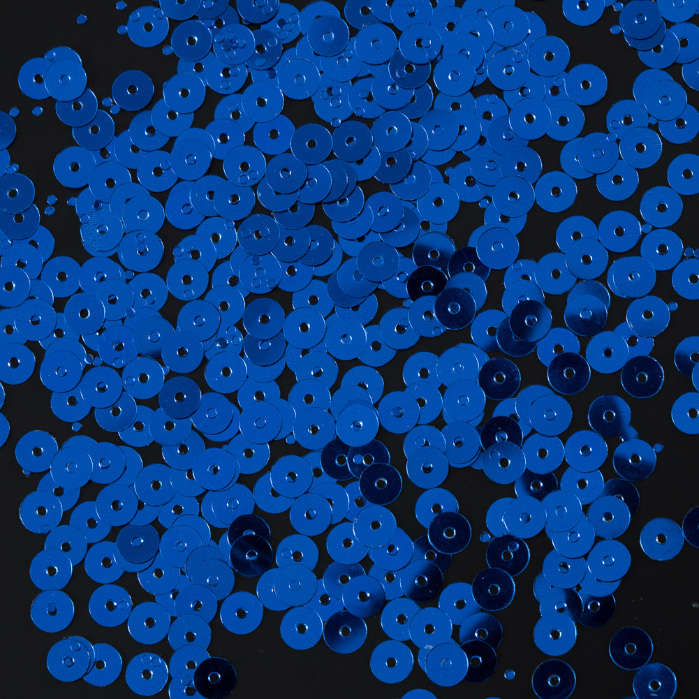 Bag of Blue Color Loose Sequins with Silver Back - 5mm Bag of Blue Color Loose Sequins with Silver Back - 5mm