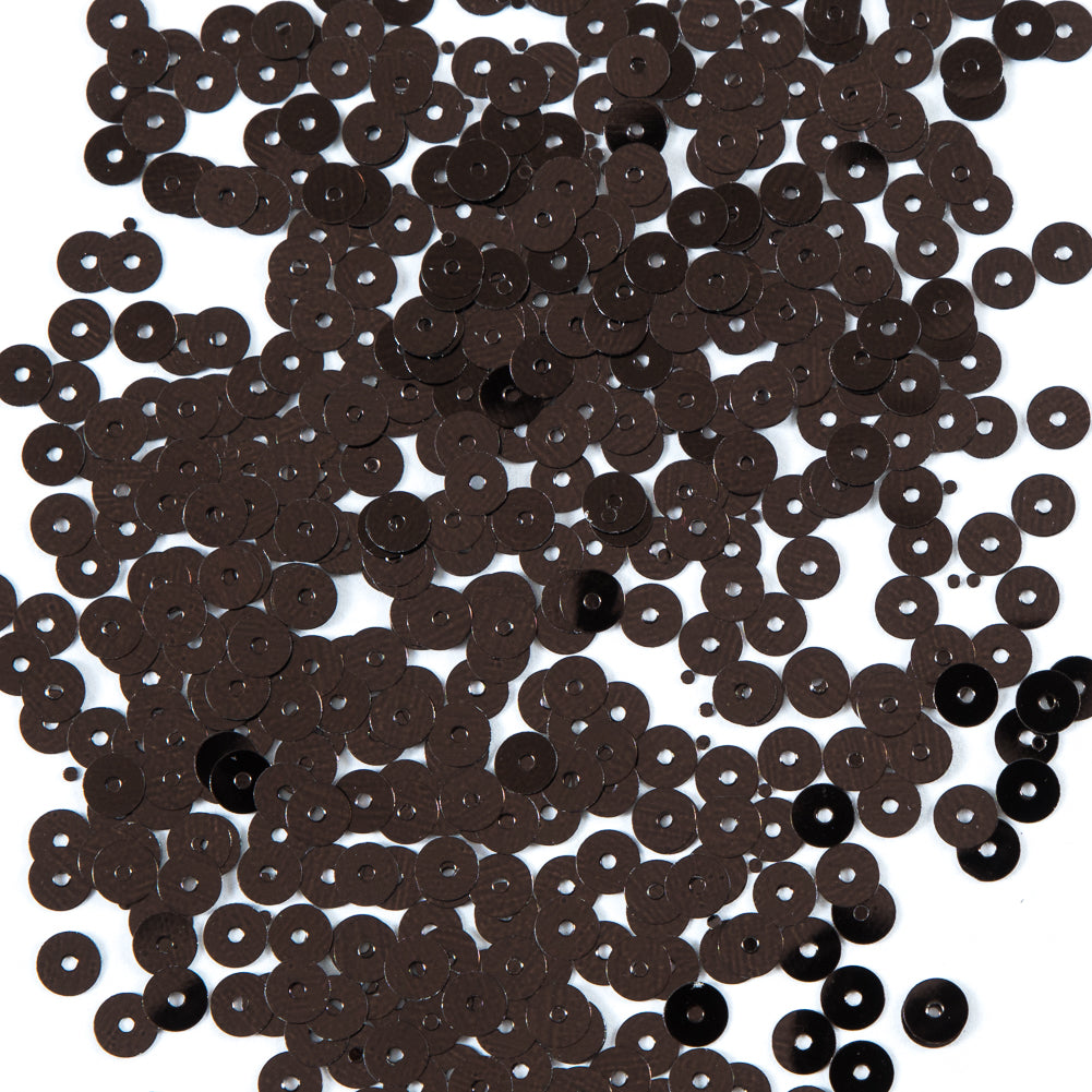 Bag of Brown Color Loose Sequins with Silver Back - 5mm Bag of Brown Color Loose Sequins with Silver Back - 5mm