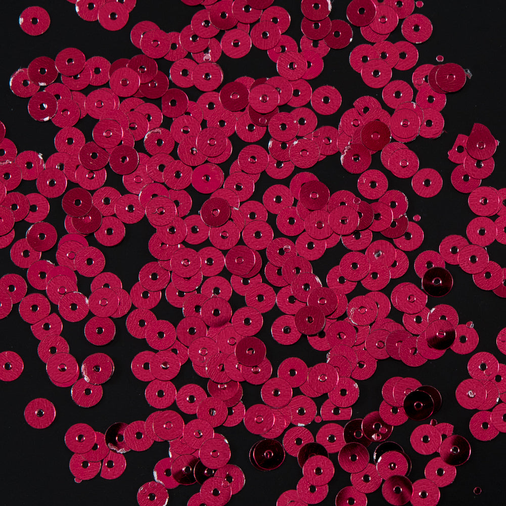 Bag of Ruby Color Loose Sequins with Silver Back - 5mm Bag of Ruby Color Loose Sequins with Silver Back - 5mm