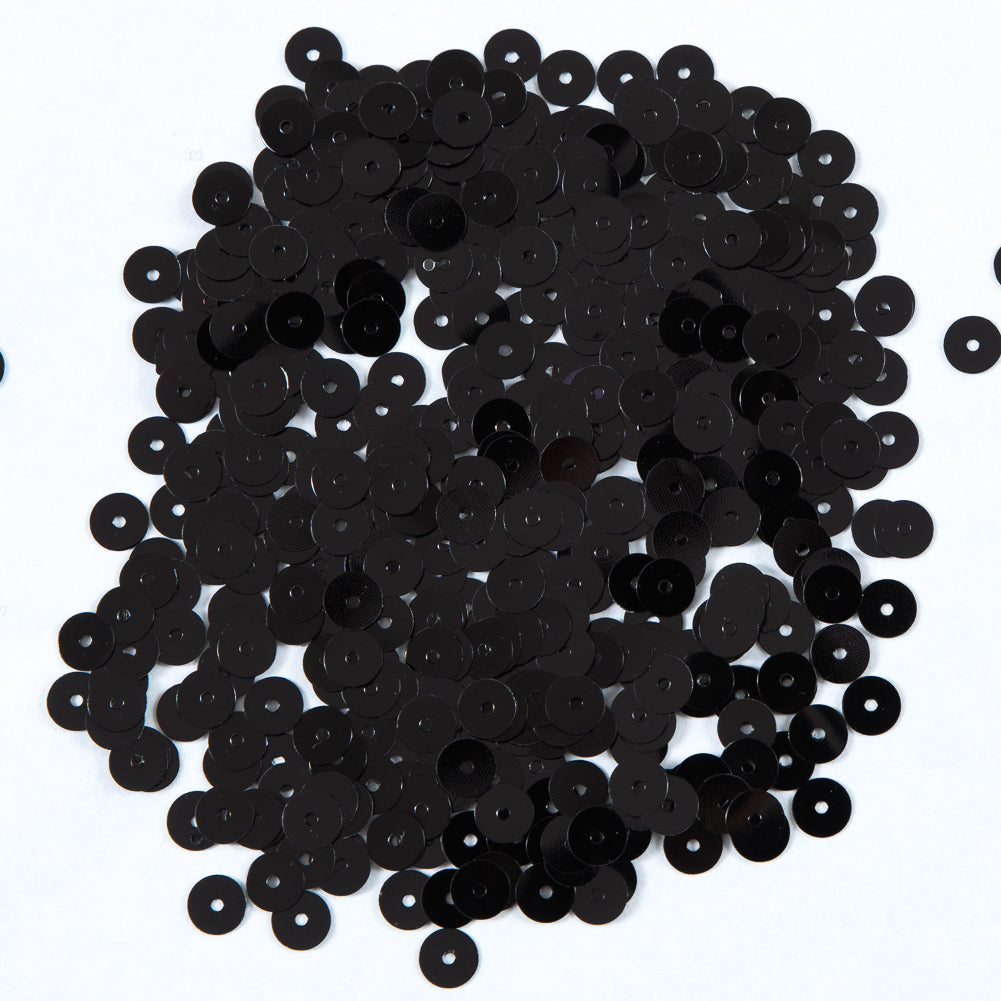 Bag of Black Transparent Bright Loose Sequins - 6mm Bag of Black Transparent Bright Loose Sequins - 6mm