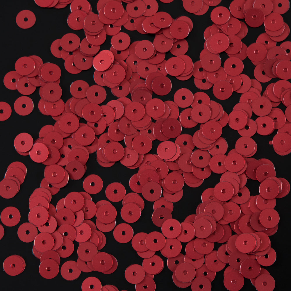 Bag of Red Dull-Bright Loose Sequins - 6mm Bag of Red Dull-Bright Loose Sequins - 6mm