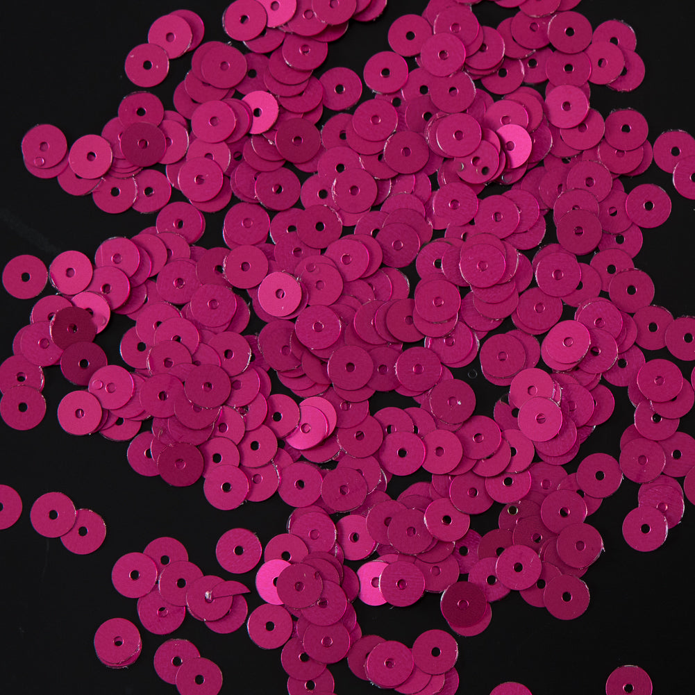 Bag of Fuchsia Dull-Bright Loose Sequins - 6mm Bag of Fuchsia Dull-Bright Loose Sequins - 6mm