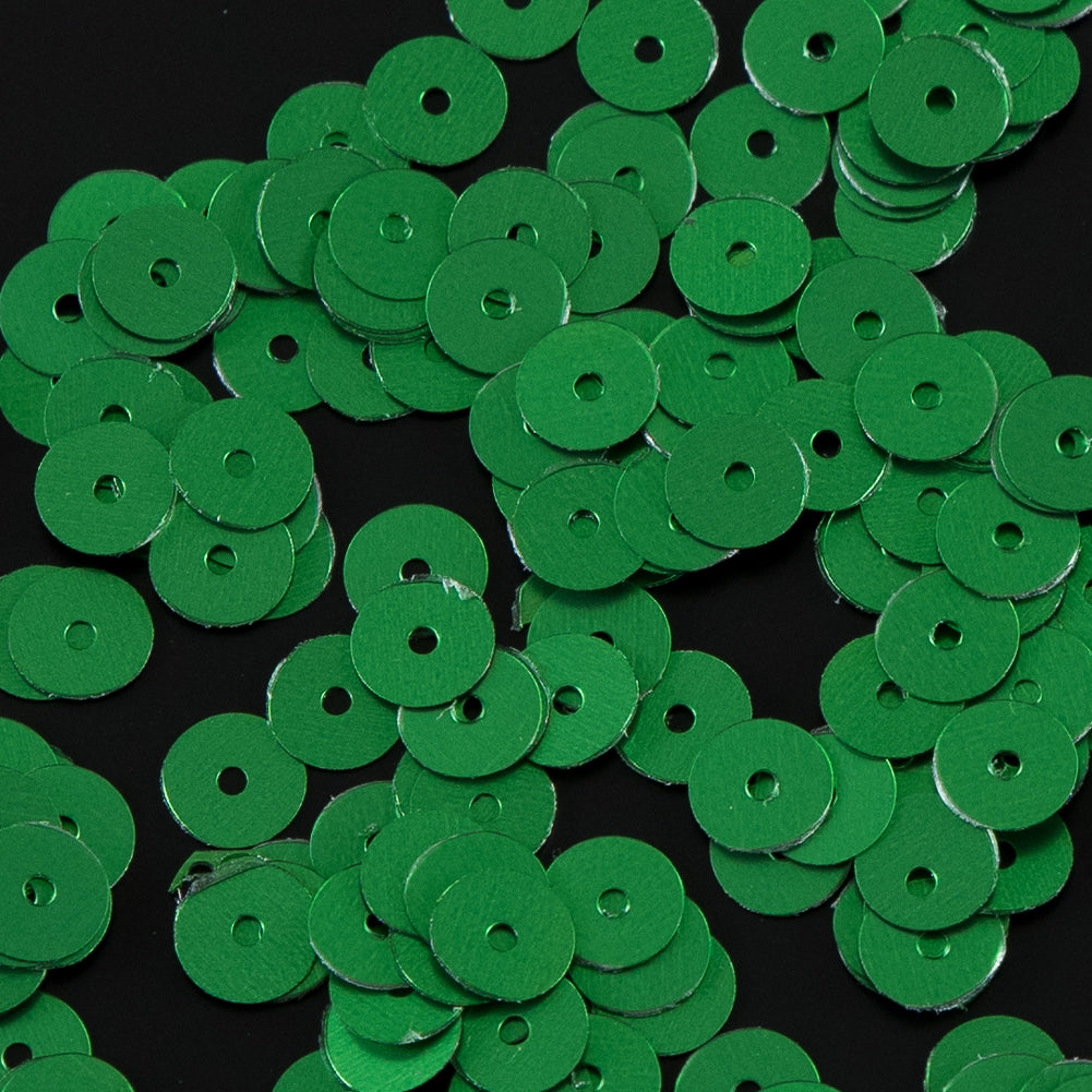 Bag of Emerald Dull-Bright Loose Sequins - 6mm Detail Bag of Emerald Dull-Bright Loose Sequins - 6mm Detail