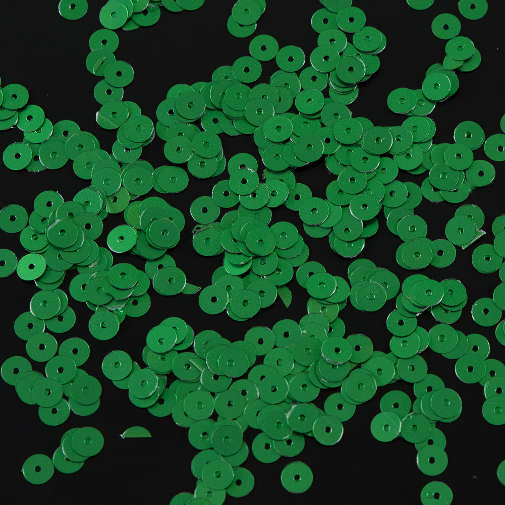 Bag of Emerald Dull-Bright Loose Sequins - 6mm Bag of Emerald Dull-Bright Loose Sequins - 6mm