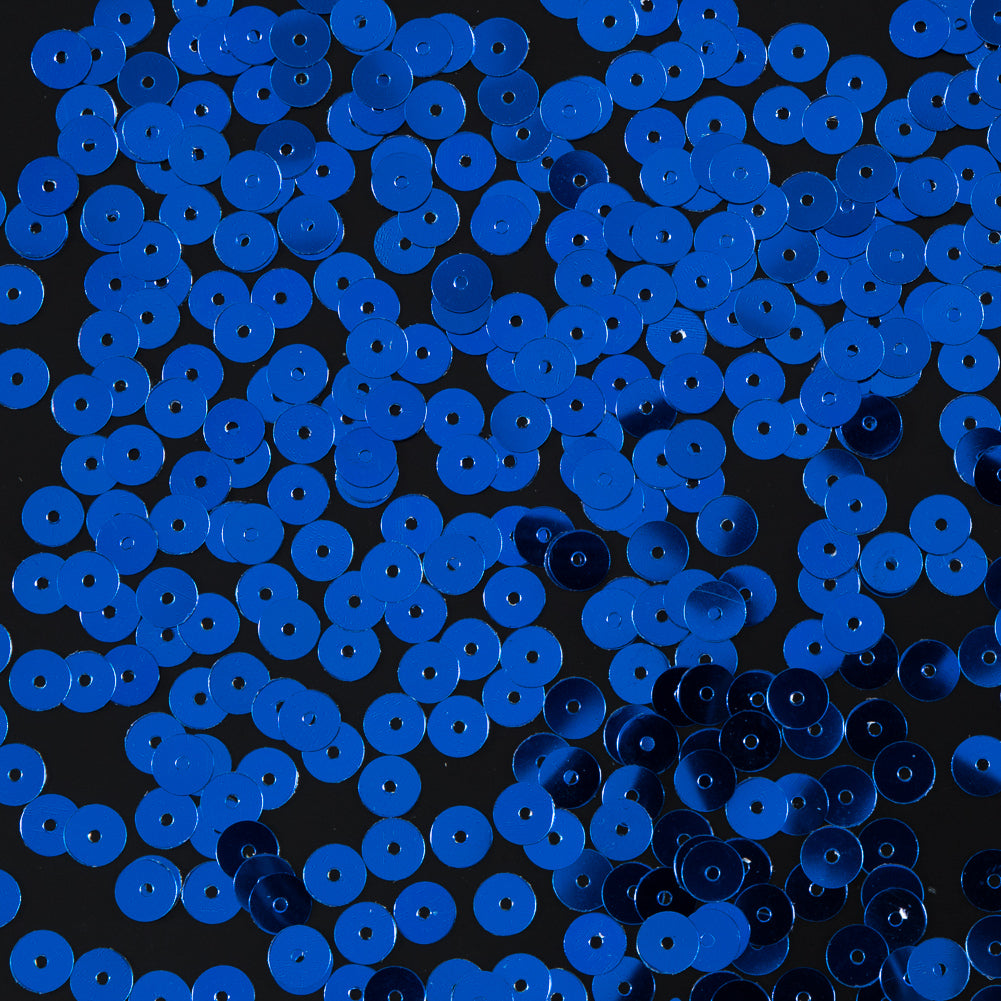Bag of Blue Color Loose Sequins with Silver Back - 6mm Bag of Blue Color Loose Sequins with Silver Back - 6mm