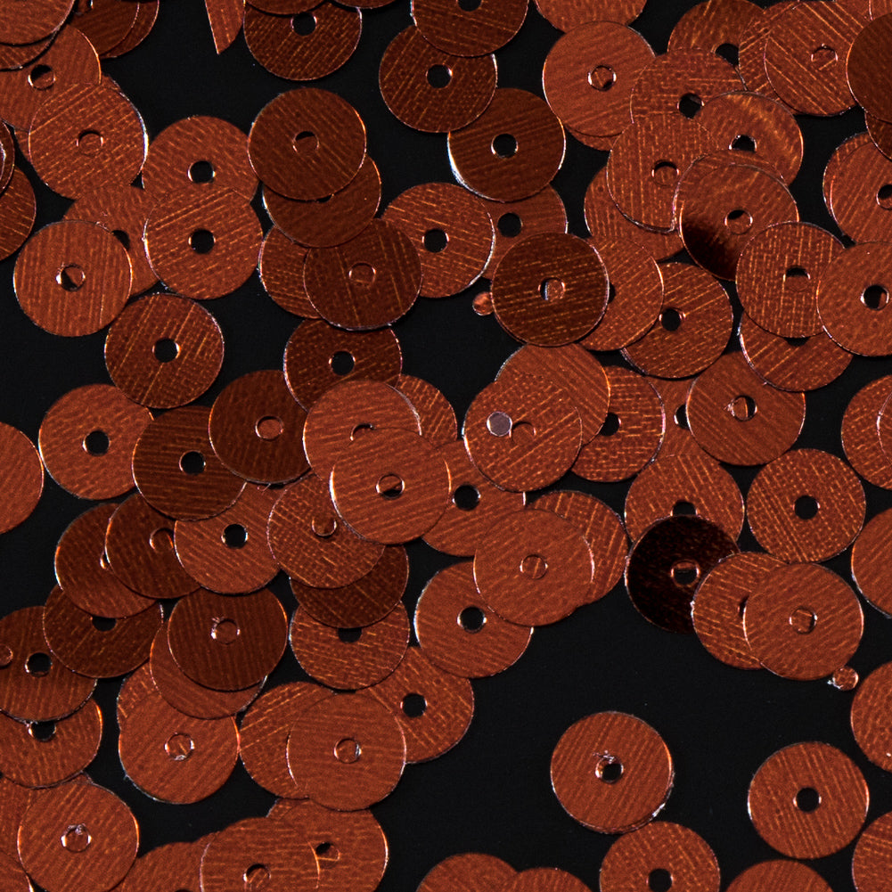 Bag of Rust Color Loose Sequins with Silver Back - 6mm - Detail Bag of Rust Color Loose Sequins with Silver Back - 6mm - Detail