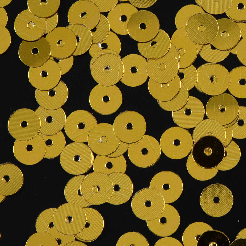 Bag of Gold Color Loose Sequins with Silver Back - 6mm Detail