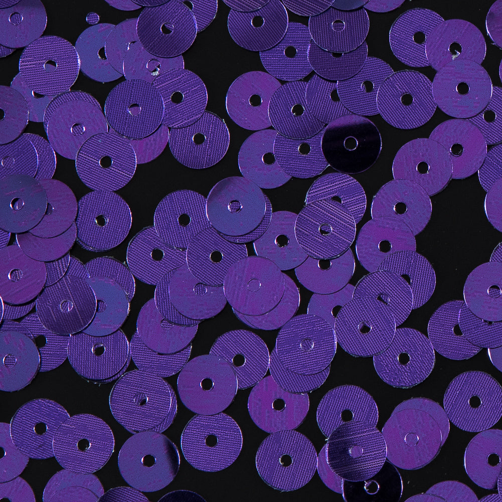 Bag of Purple Color Loose Sequins with Silver Back - 6mm Detail Bag of Purple Color Loose Sequins with Silver Back - 6mm Detail