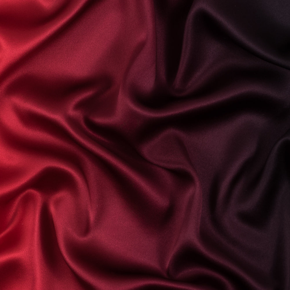 Red and Black Ombre Silk Charmeuse Red and Black Ombre Silk Charmeuse