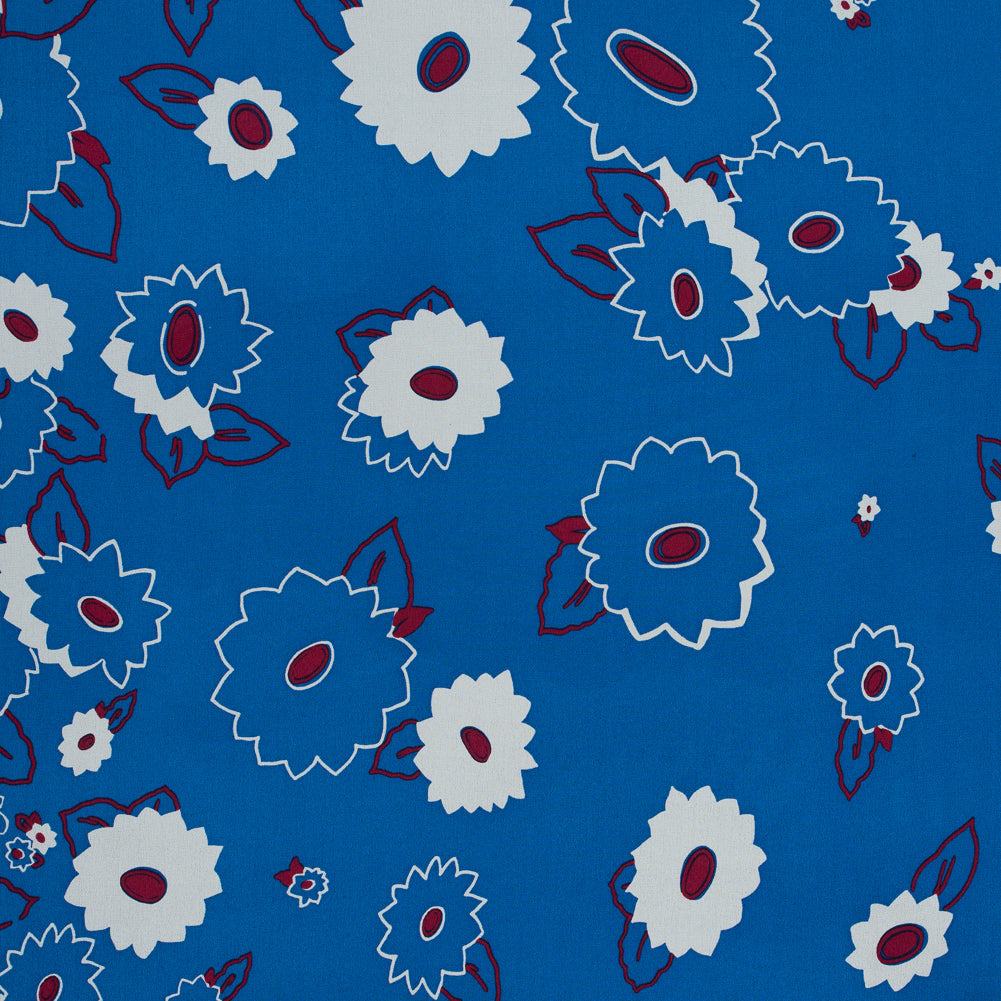 Famous NYC Designer Floral Border Printed Silk Crepe De Chine Famous NYC Designer Floral Border Printed Silk Crepe De Chine