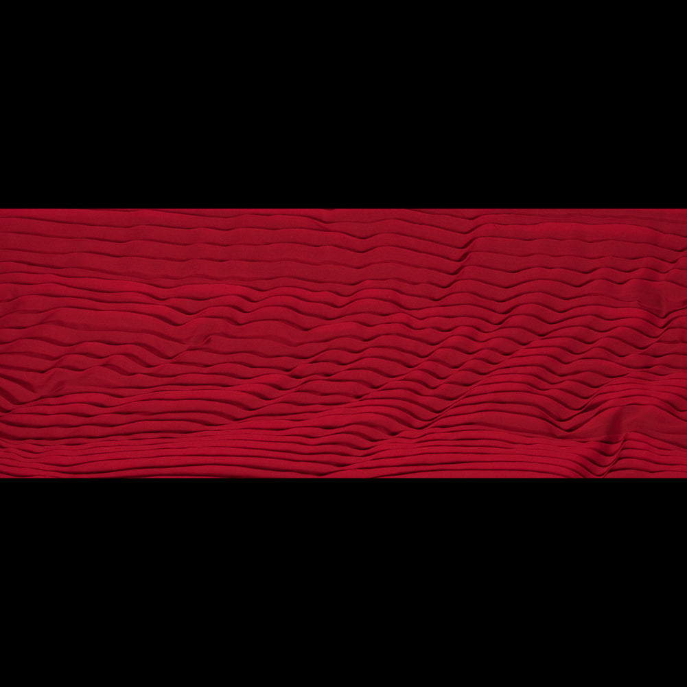 Accordion Pleated Chiffon - Tomato Red - Etereo Collection Folded
