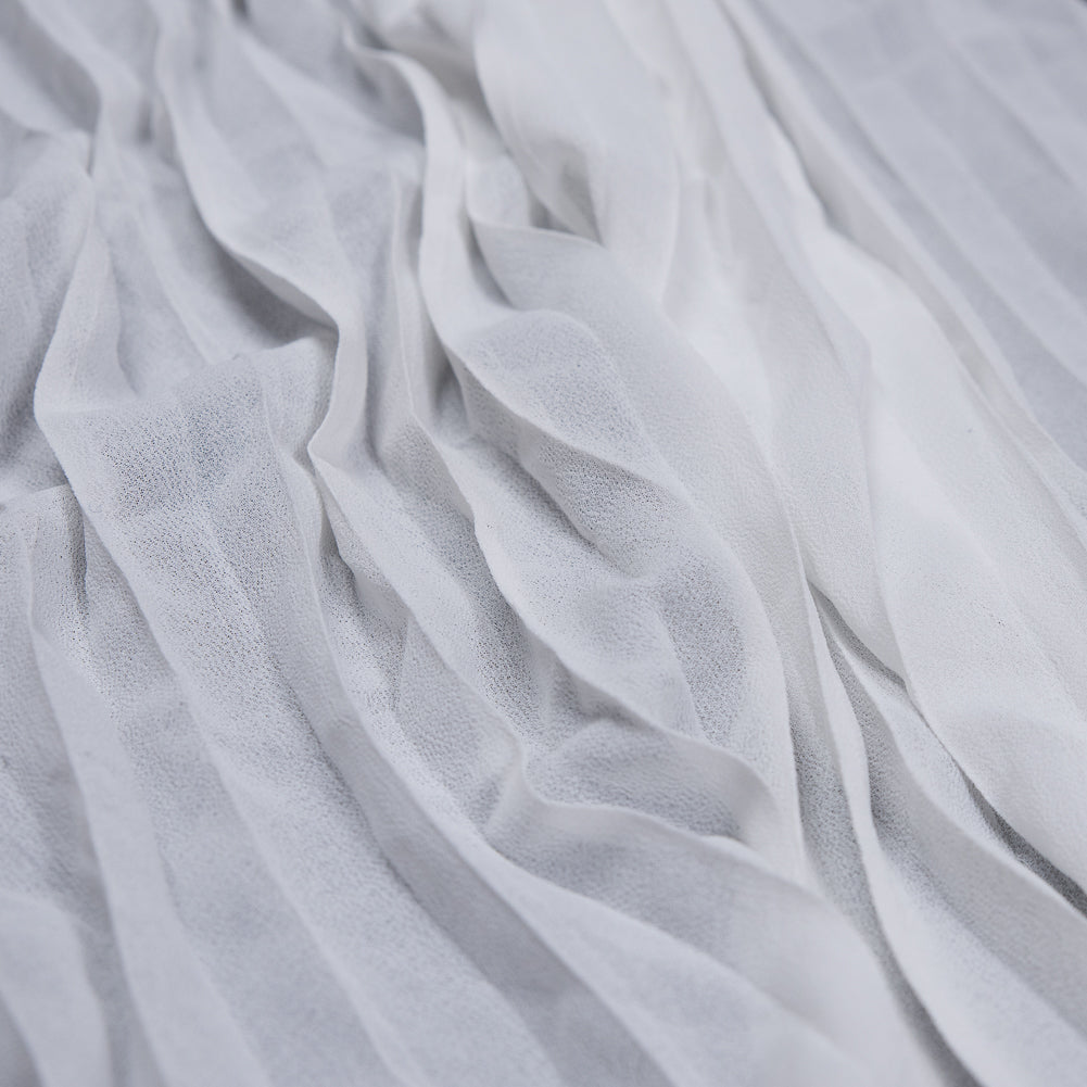 Accordion Pleated Chiffon - White - Etereo Collection Full Accordion Pleated Chiffon - White - Etereo Collection Full