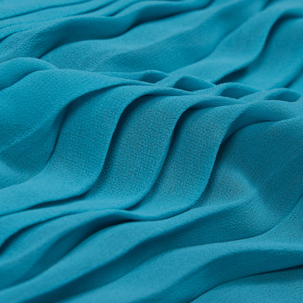 River Blue Accordion Pleated Chiffon - Detail River Blue Accordion Pleated Chiffon - Detail