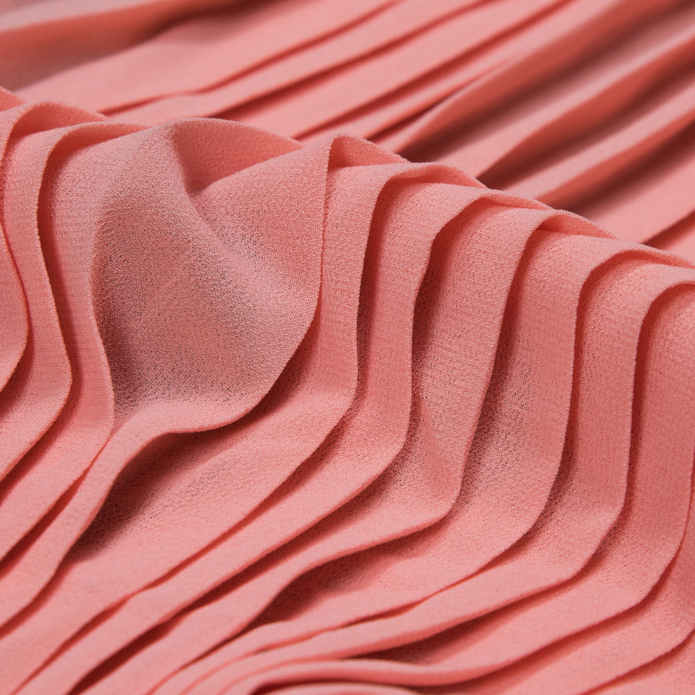 Accordion Pleated Chiffon - Seashell Pink - Etereo Collection Detail Accordion Pleated Chiffon - Seashell Pink - Etereo Collection Detail